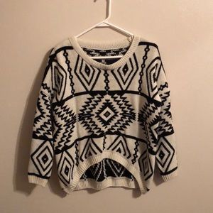 Black and White Aztec Print Sweater